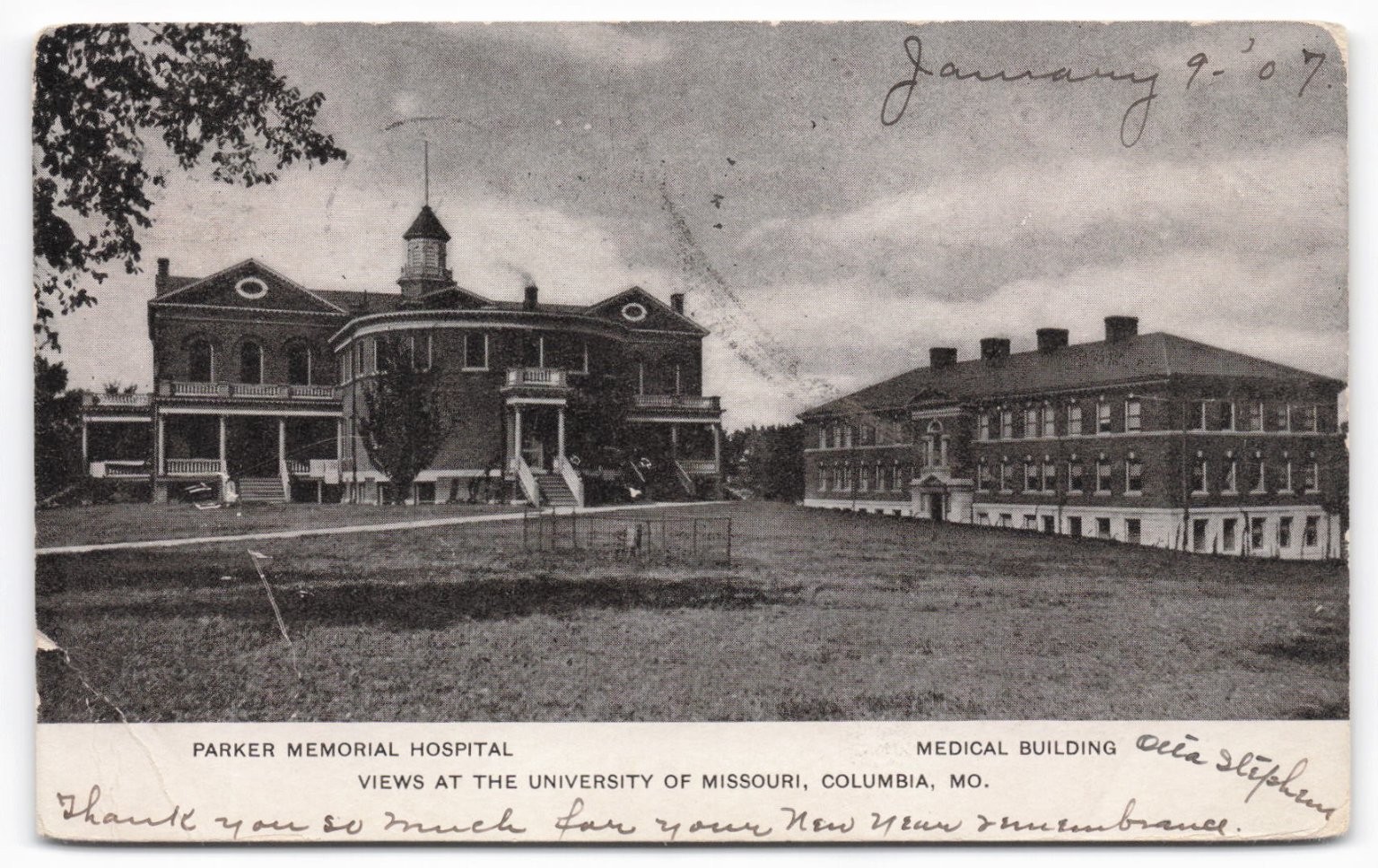 1907 Columbia MO University of Missouri Parker Hospital Medical Building