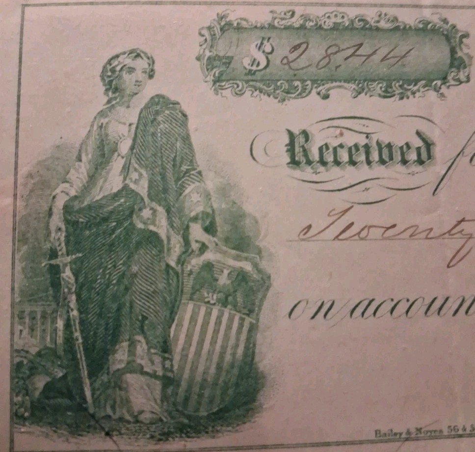 SLING'S 🪙  RARE 1863 Portland Promissory Note/Receipt $28.44