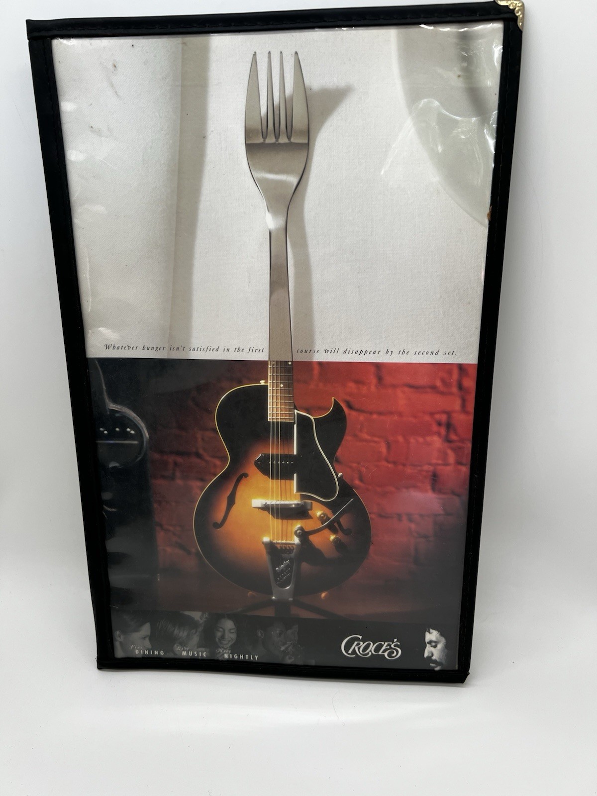 Menu From Your Favorite Restaurant CROCES Vintage San Diego Jim Croce Croce's