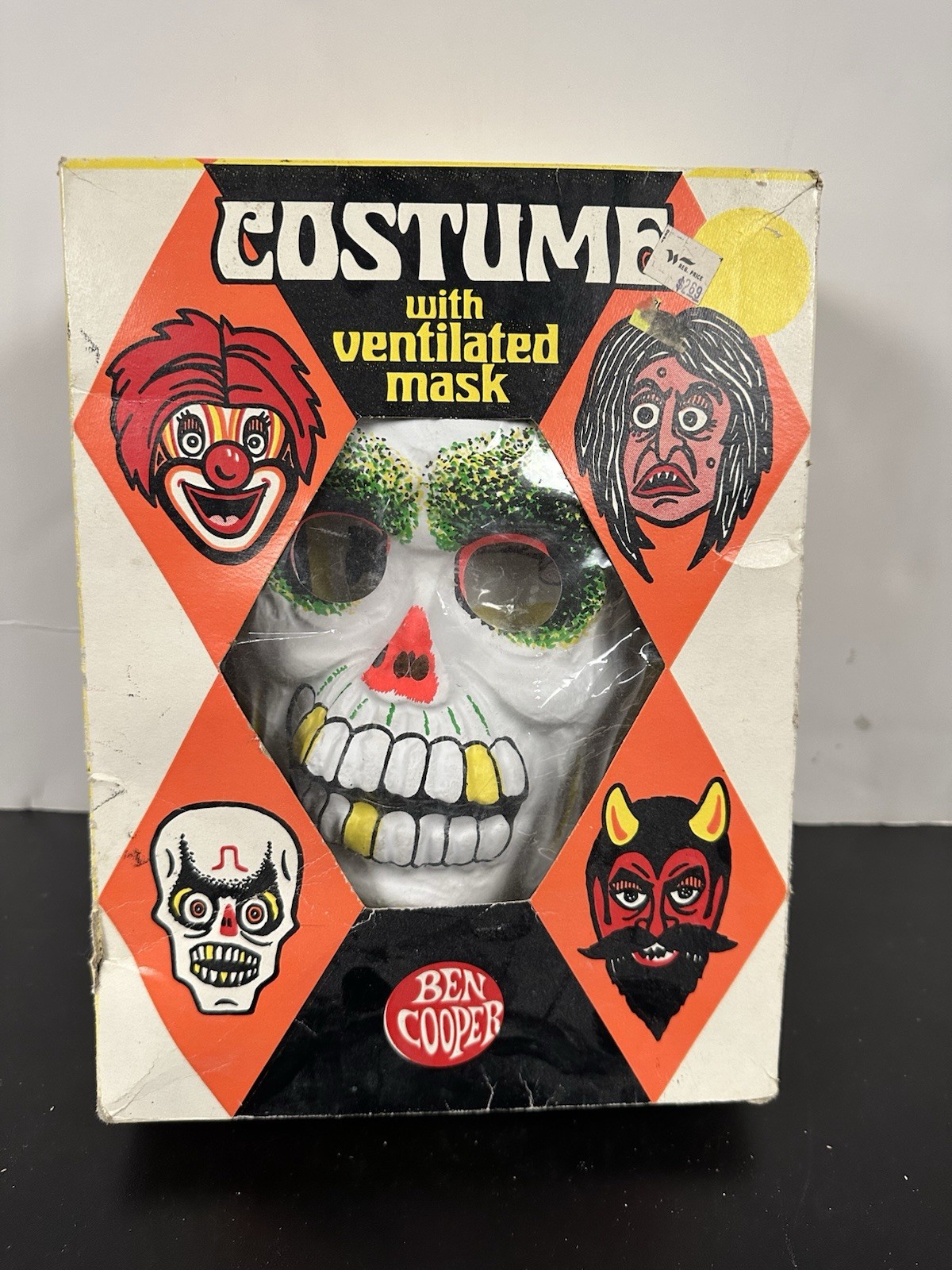 Vintage 1972 Ben Cooper Halloween  Skeleton Costume Mint In BOX Unused NICE 