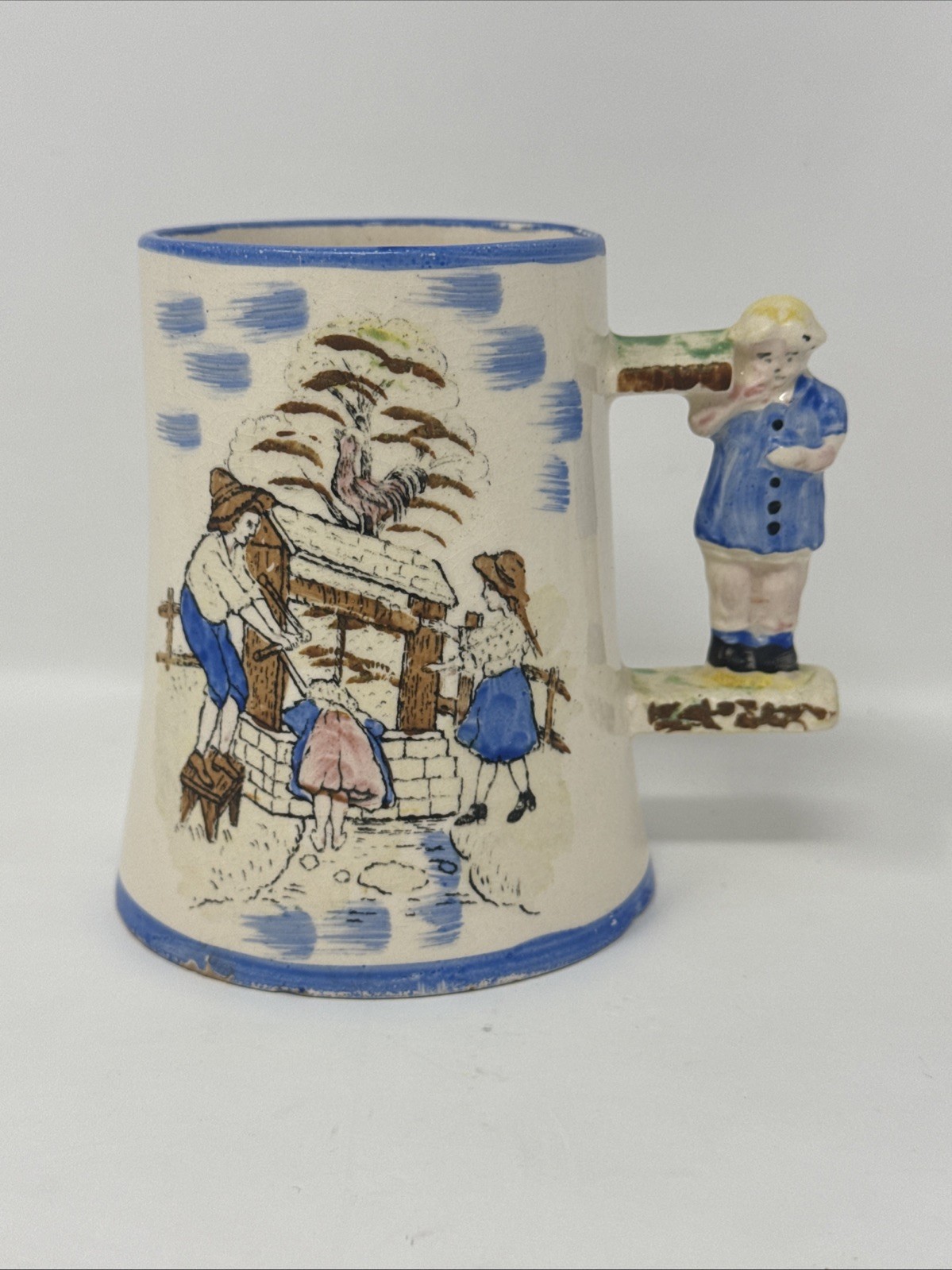 Arthur Wood Ding Dong Bell Nursery Rhyme Child Mug Figural Handle England 1940s