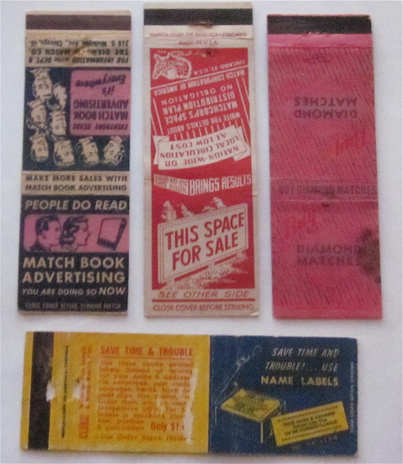PEOPLE DO READ MATCH BOOKS ADVERTISING, MATCH CORP. OF US 4 MATCHBOOK COVERS