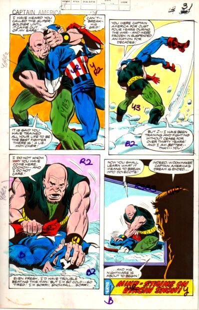 Original 1979 Captain America 238 page 31 color guide art: 1970\'s Marvel Comics
