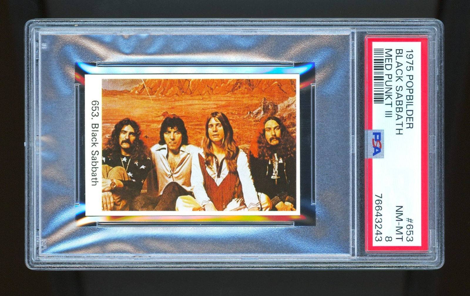 1975 Swedish Gum Popbilder Black Sabbath (PSA 8) (POP 2/1 Higher)