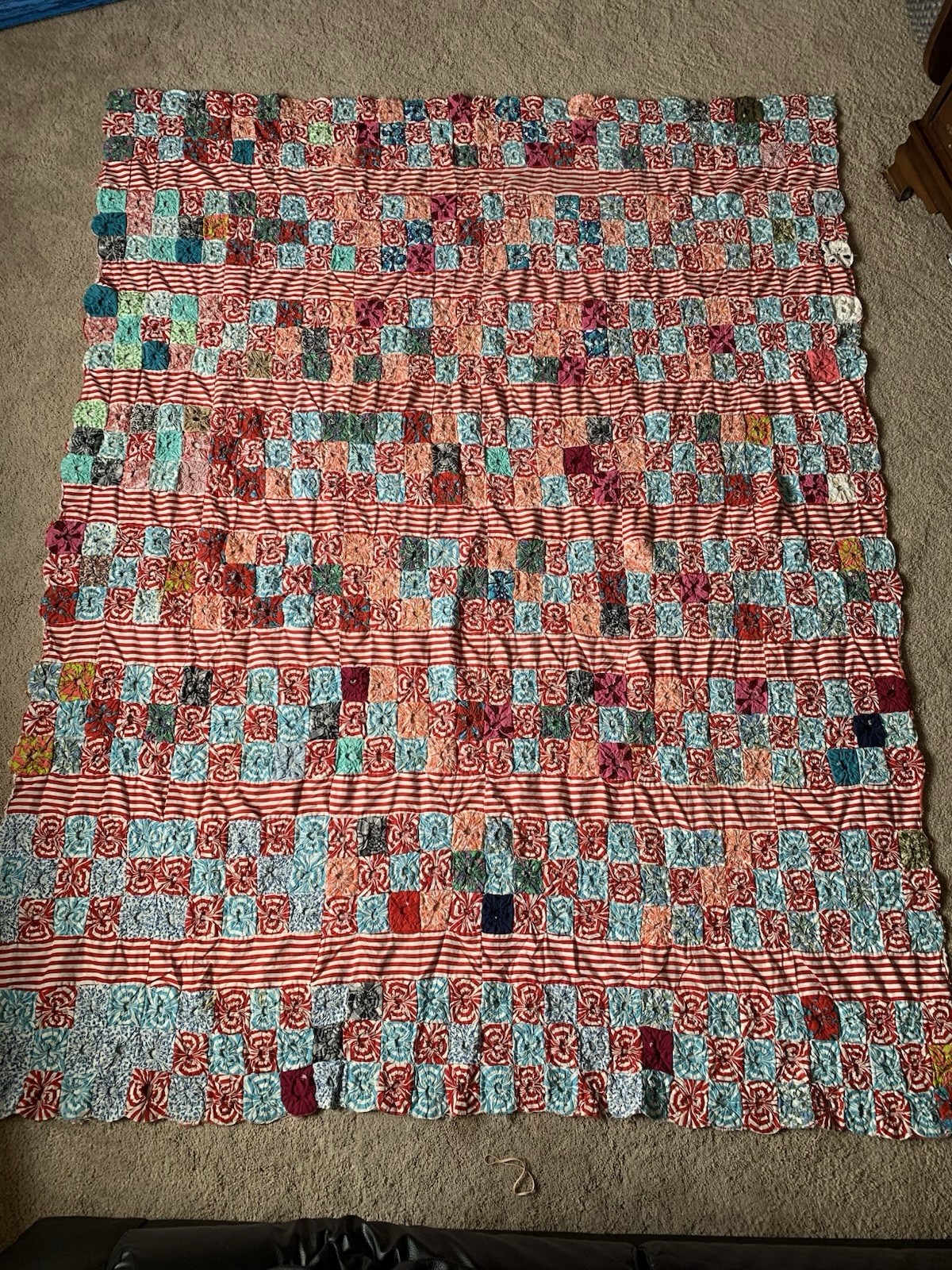 Antique Yo Yo Quilt Pre 1920s