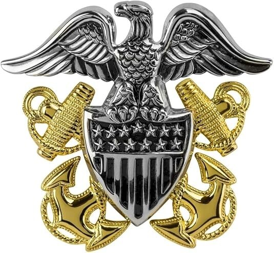 U.S Military Navy Officer's Replacement Large Cap Hat Badge insignia 2-1/2