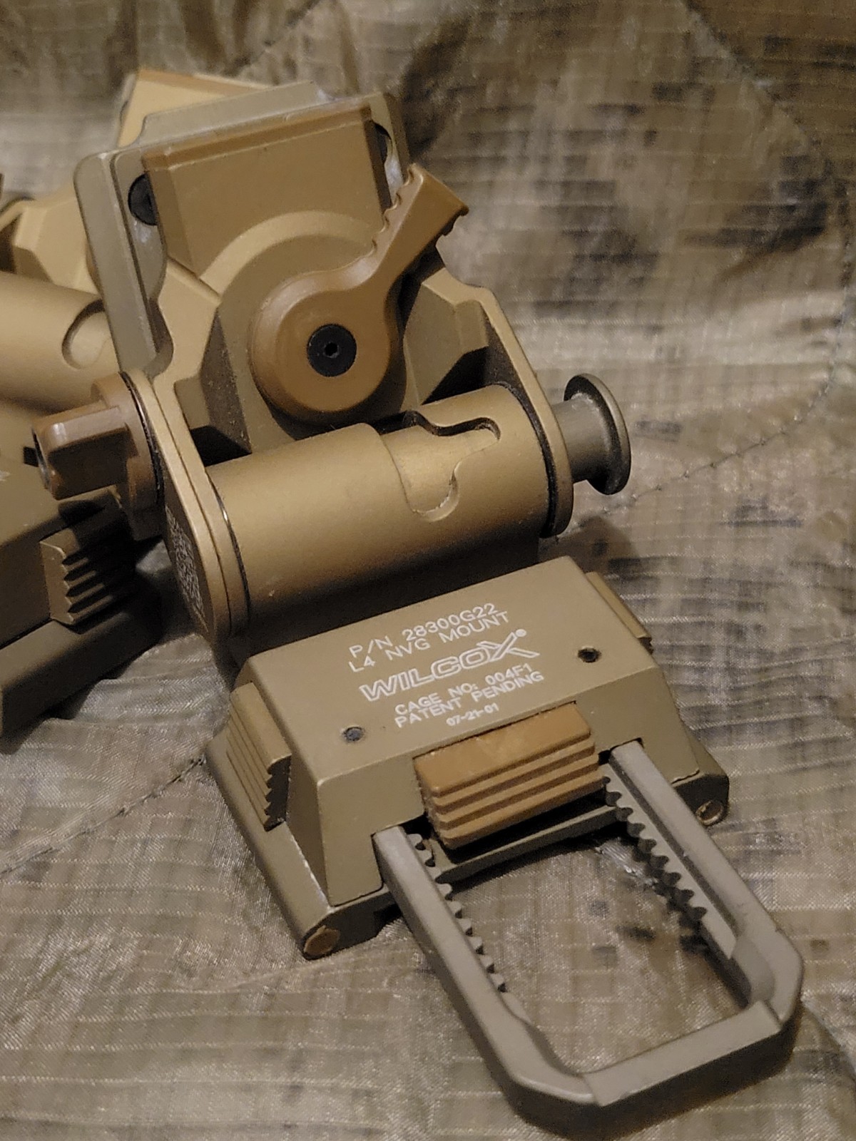 Wilcox G22 NVG Helmet Mount , Tan
