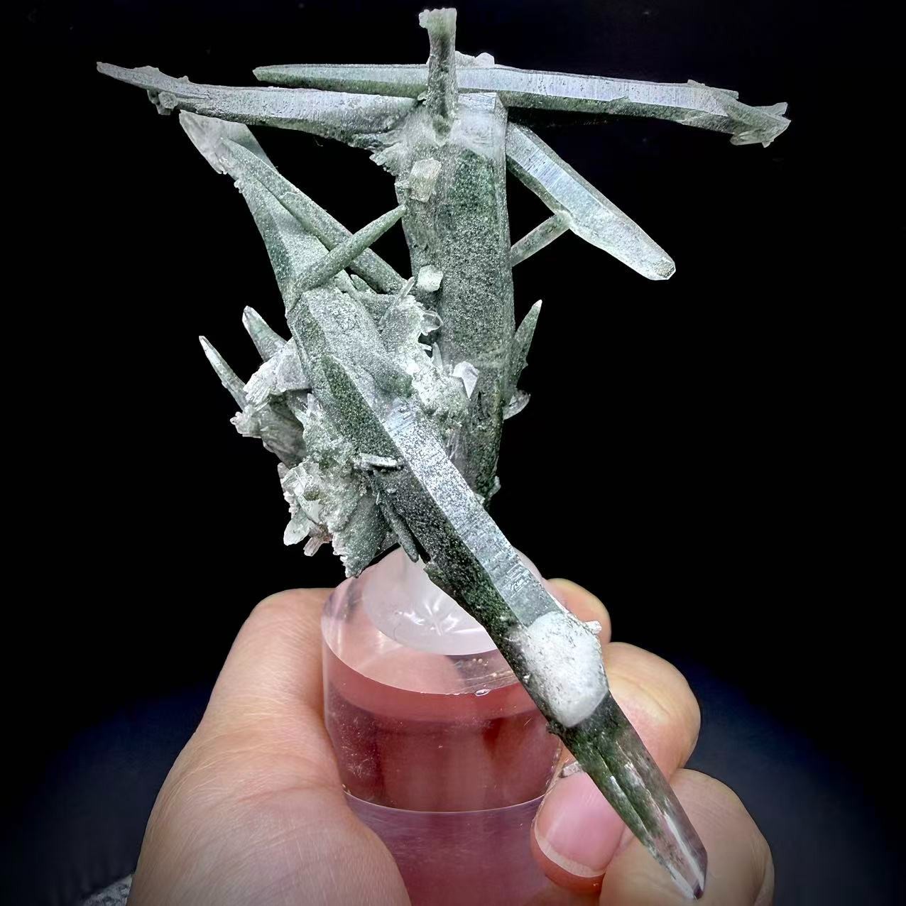 Complete Natural Unique ShapeDouble End Chlorite Quartz Crystal Mineral Specimen