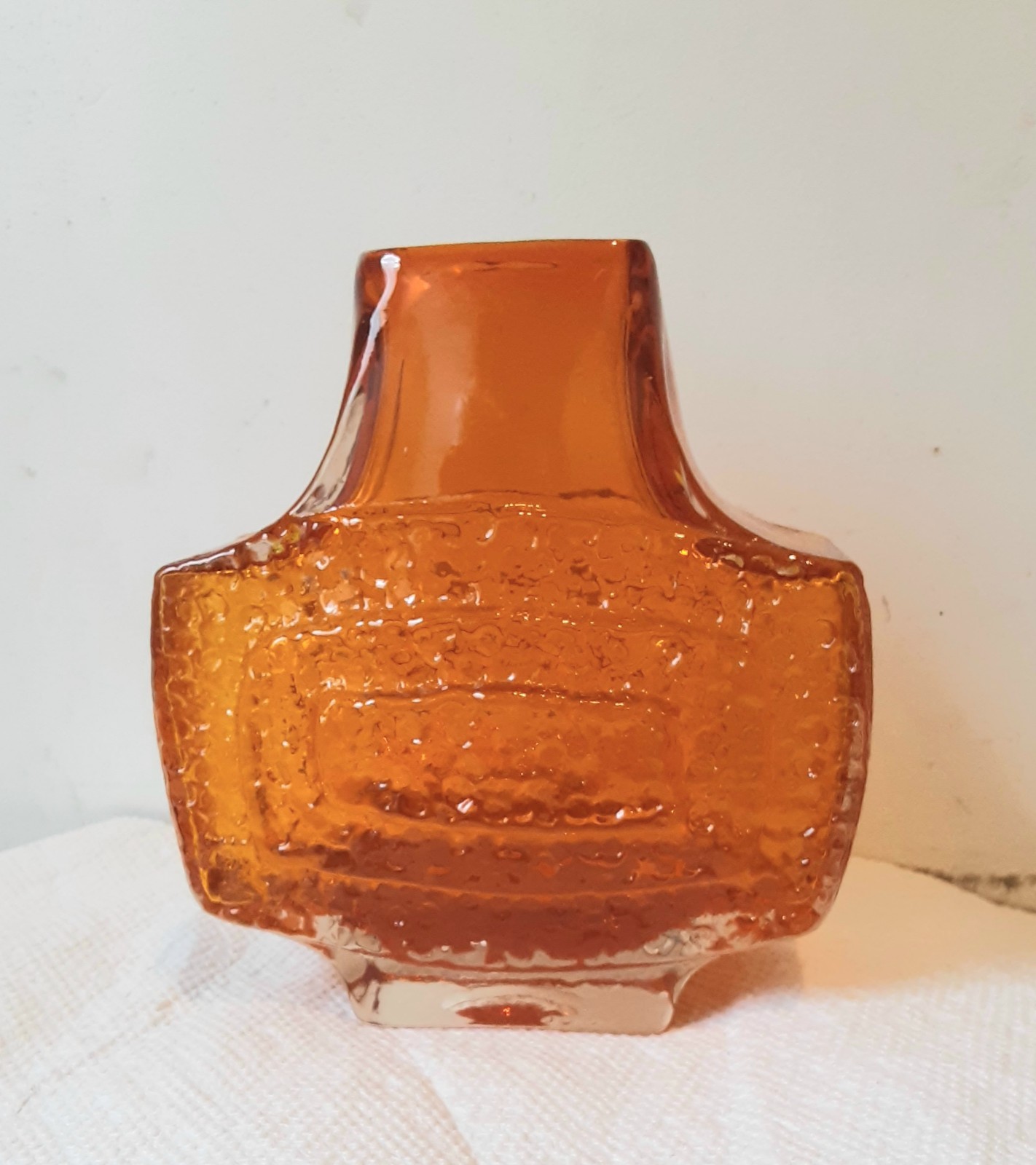 Vintage Whitefriars  Art Glass T V Vase Geoffrey Baxter Rare Mid Century Design