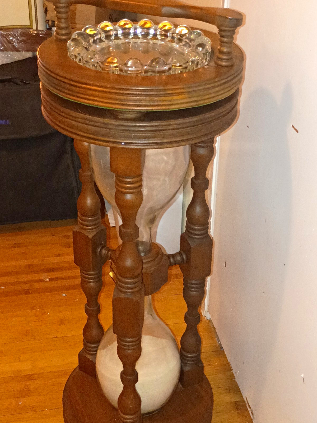 Saxahatchee Wood Crafters Large 24in Wood/Glass Nautical Sand hour glass Ashtray