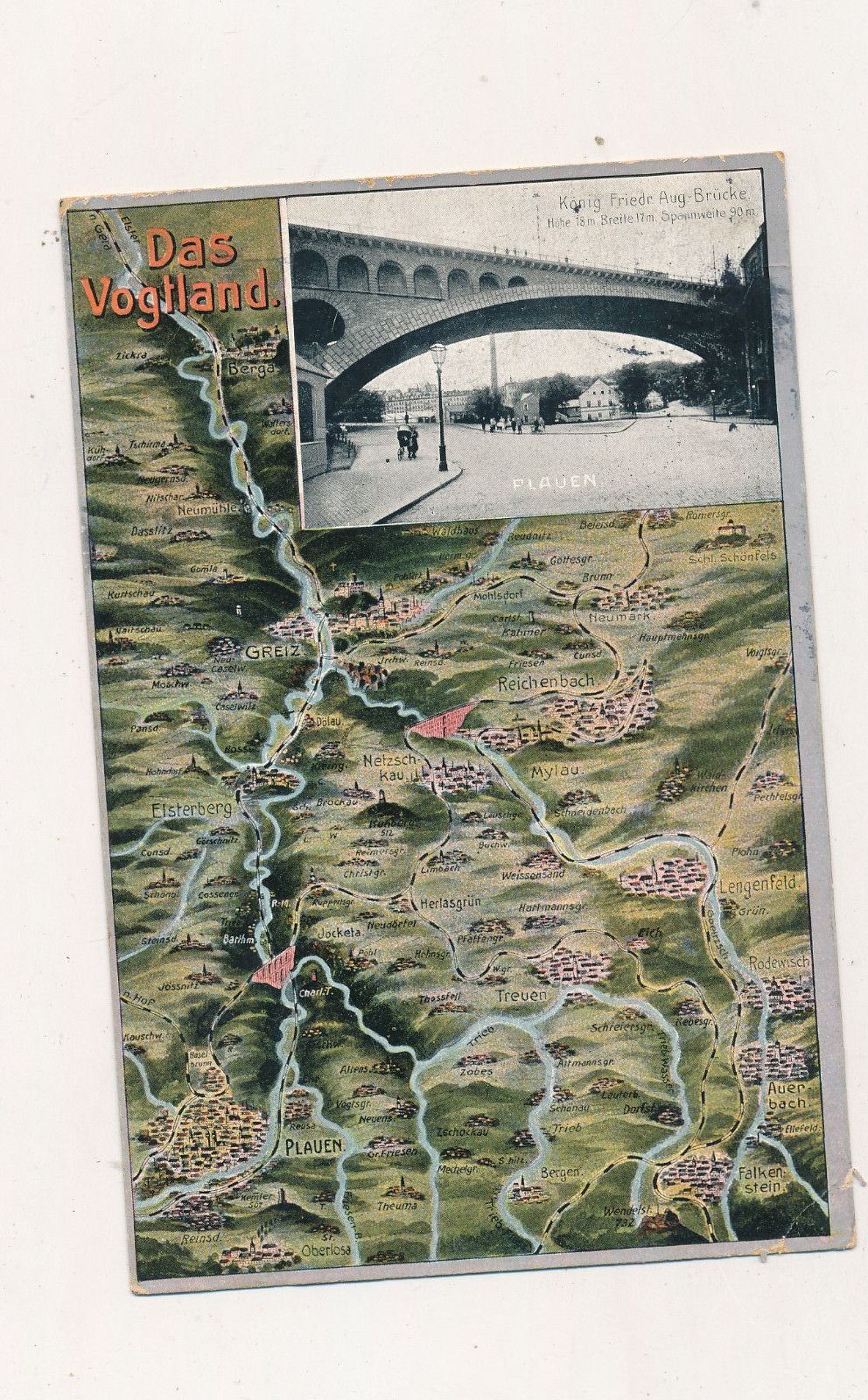 Postcard, postcard, Das Vogtland, Plauen (K)19698