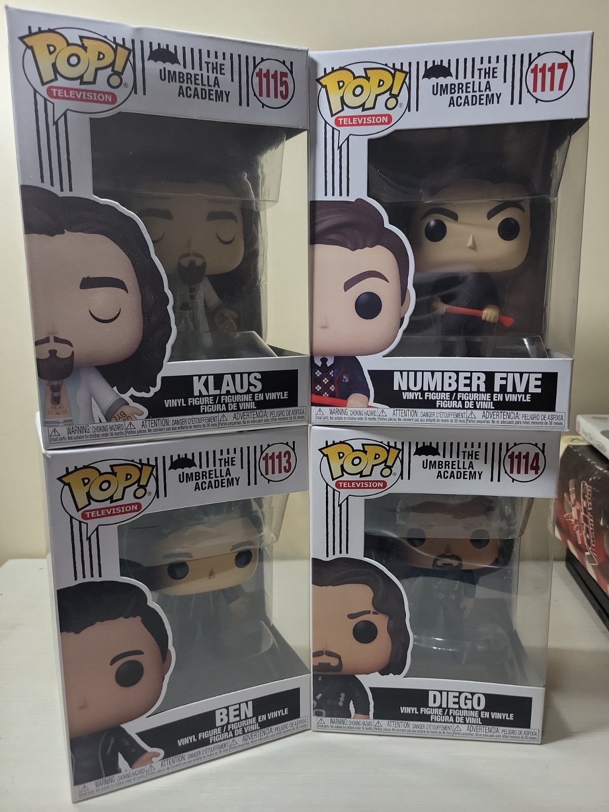 Umbrella Academy Funko Lot 1113, 1114, 1115, 1117