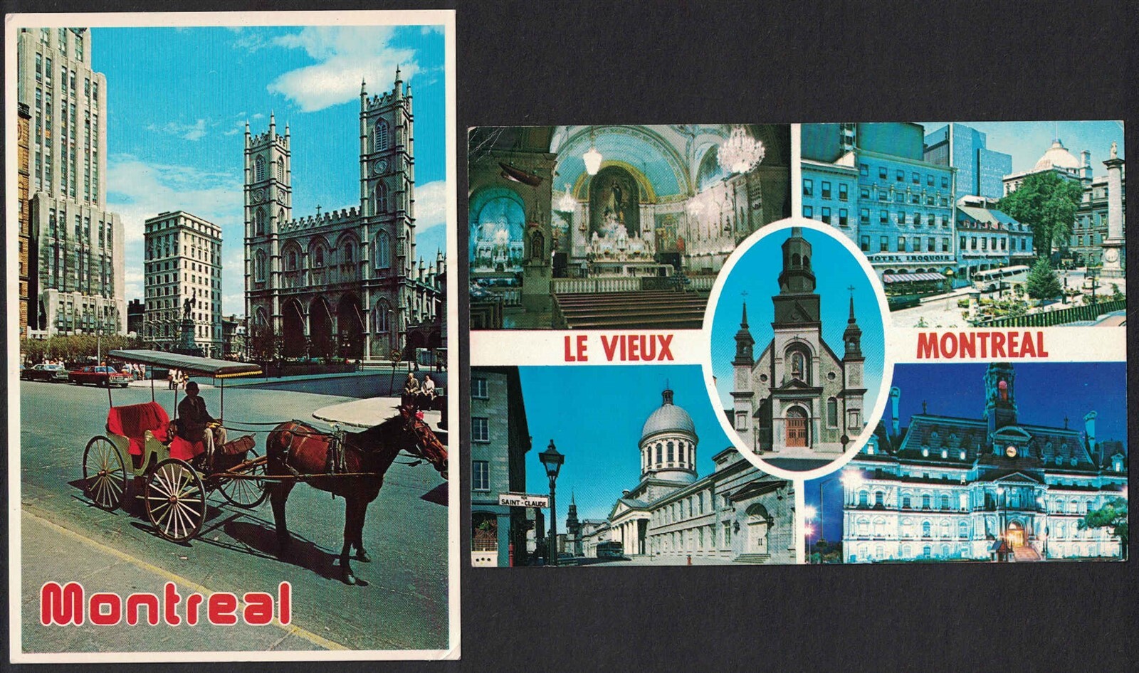 Lot of 2 Different Downtown Montreal, CANADA Postcards - A11