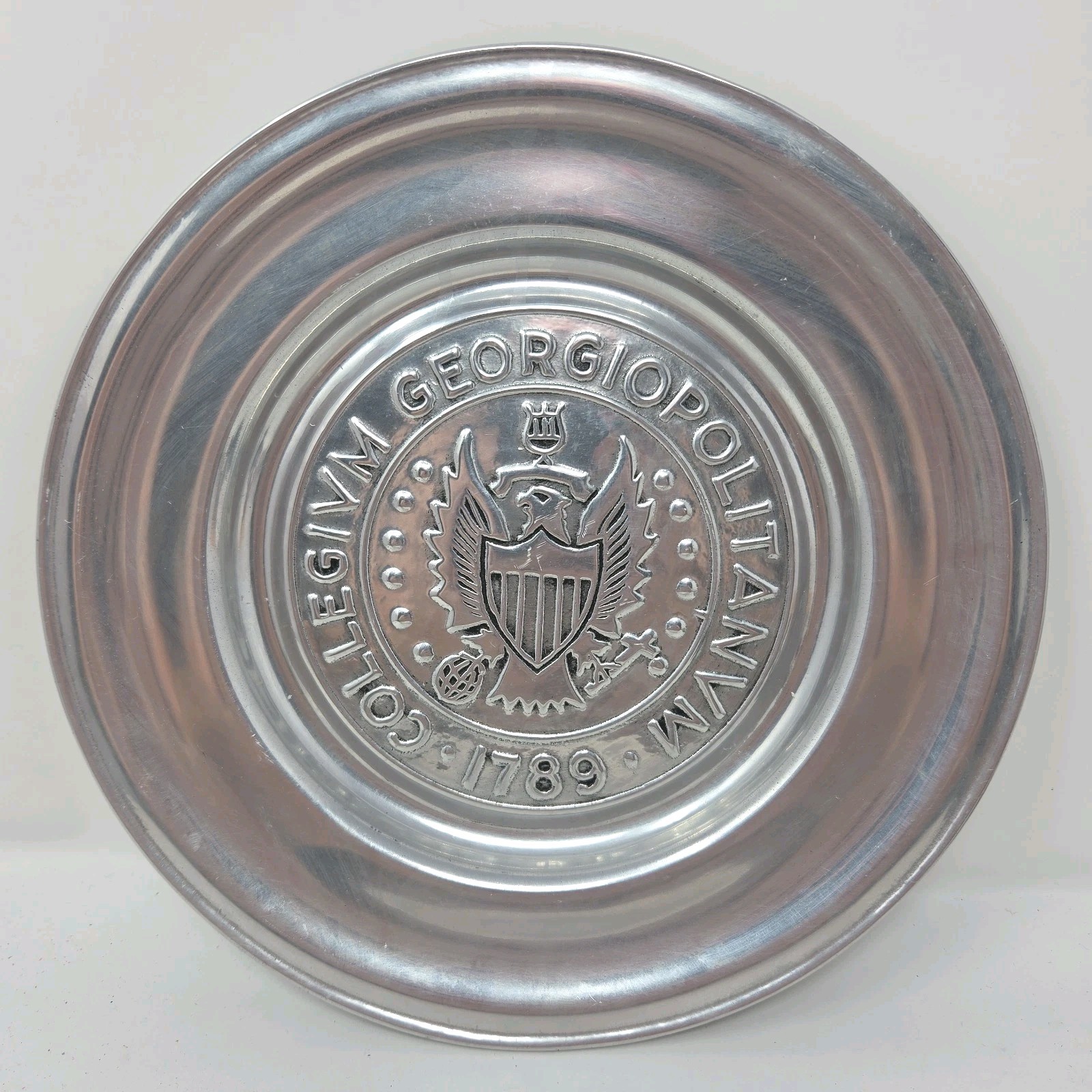 Vintage Wilton Armetale Georgetown University Plate Collegivm Georgiopolitan