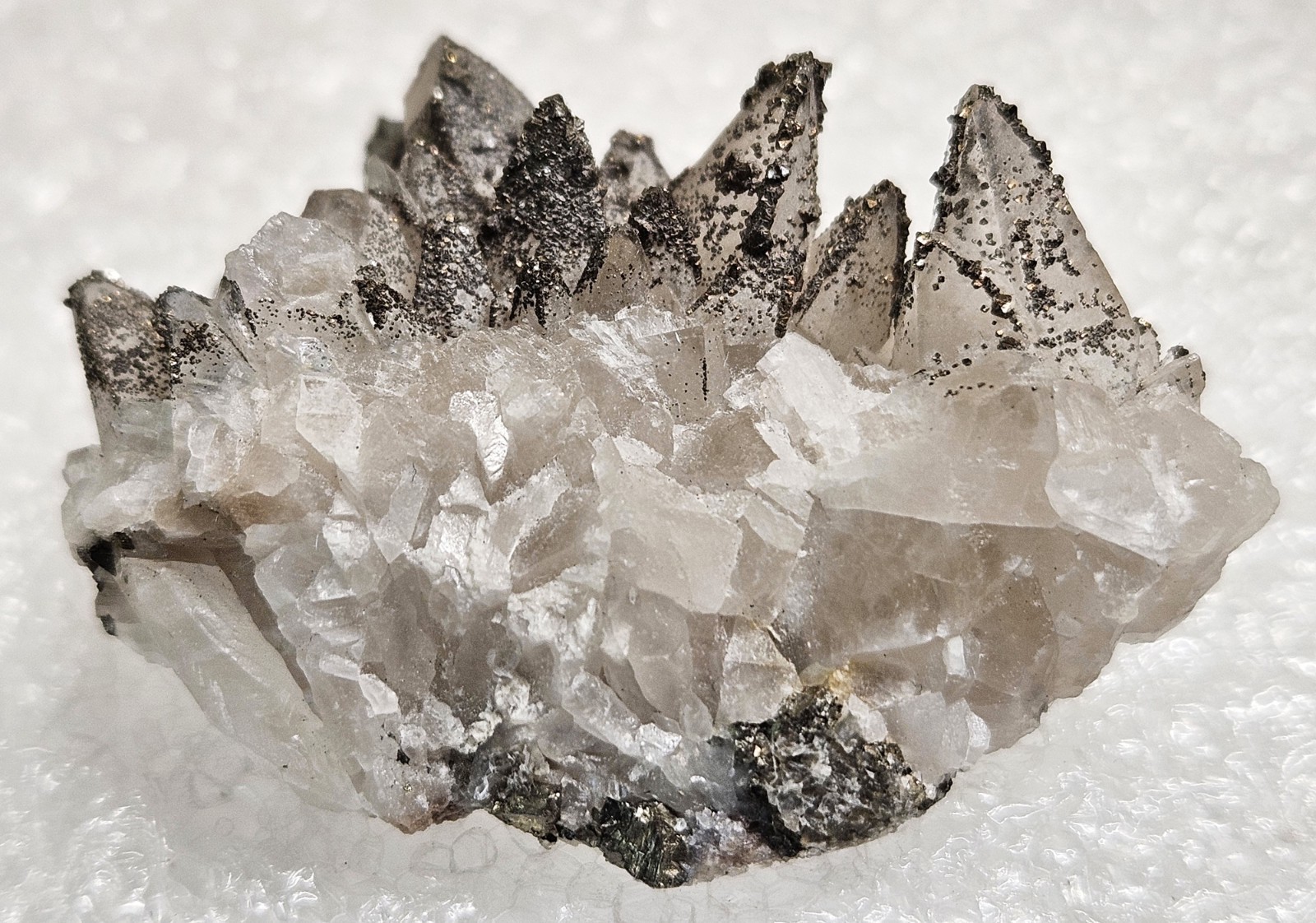 3-in-1 Calcite/Pyrite/Marcasite Cluster, Marmora, Ontario, Canada, 3.7x2x2.7 cm