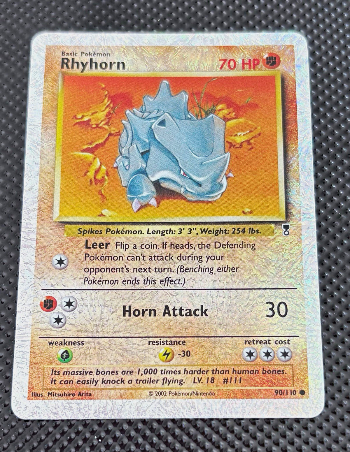 Pokémon Legendary Collection Reverse Holo Rhyhorn 90/110 2002 English Arita