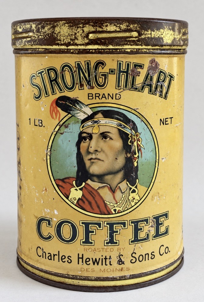 Vintage Strong Heart Coffee Tin 1 LB Charles Hewitt & Sons Des Moines Iowa