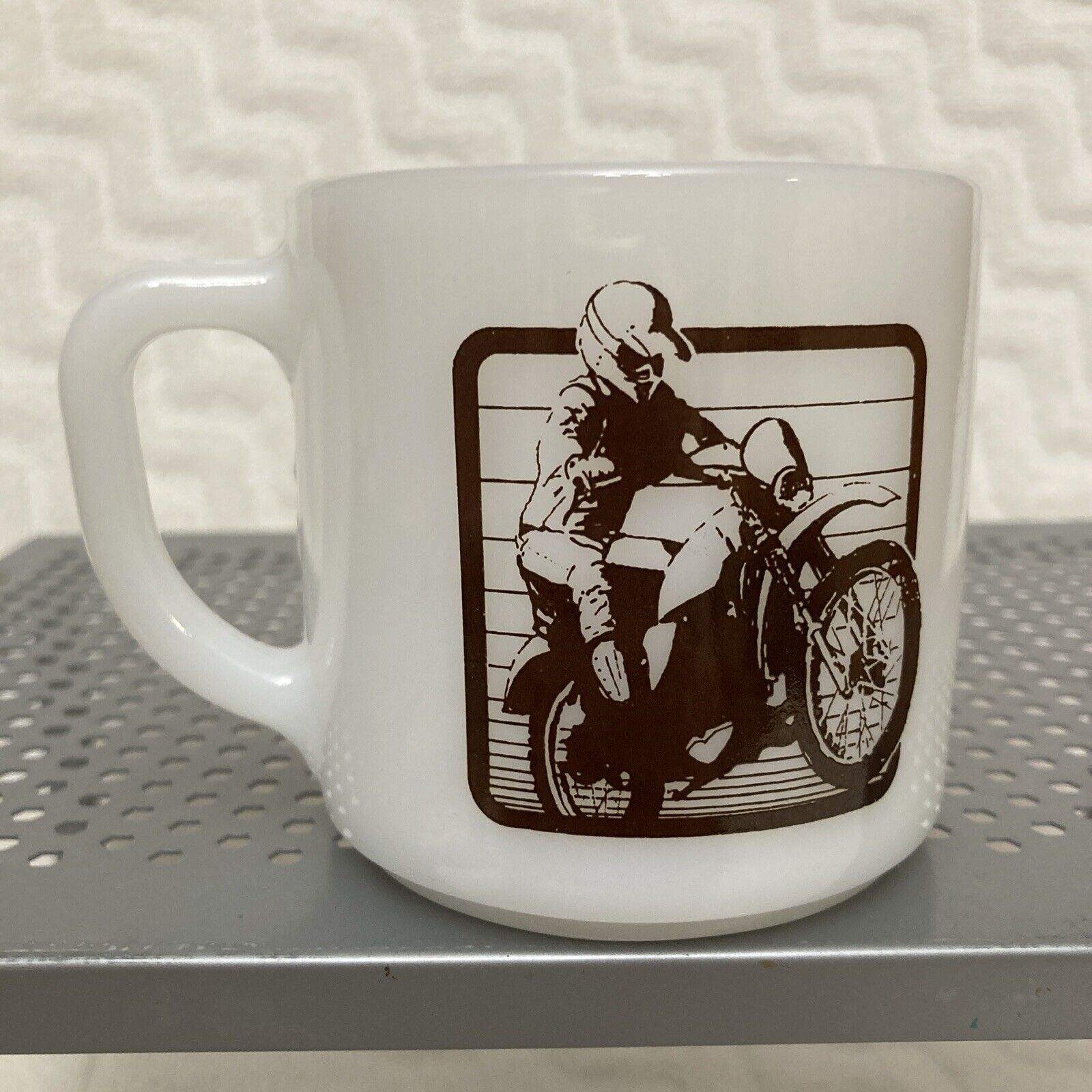 VTG Honda Dirt Bike Federal Glass Coffee Mug Made In USA RARE