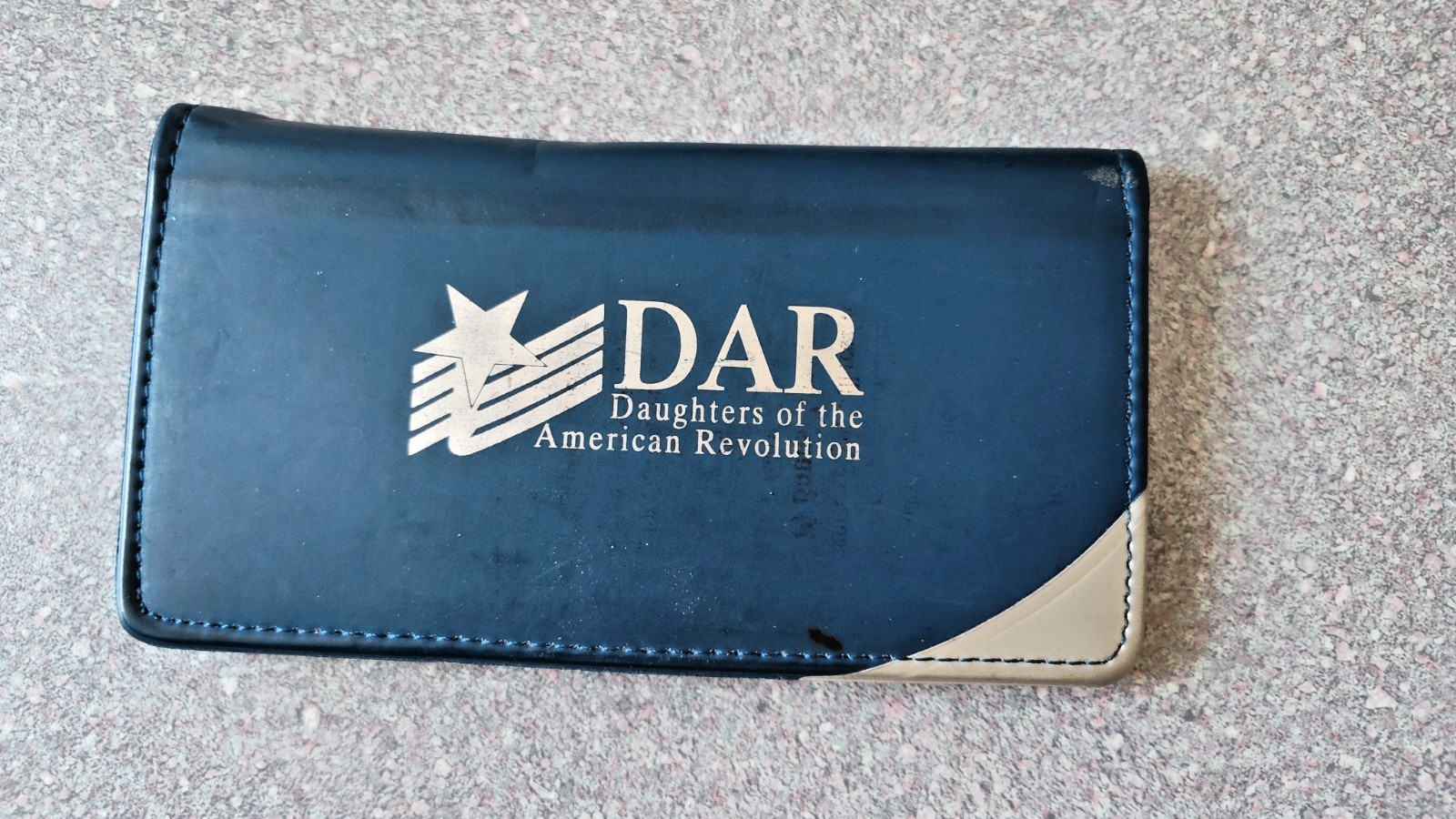 Daughters of The American Revolution Vintage Blue Checkbook Cover 6.5