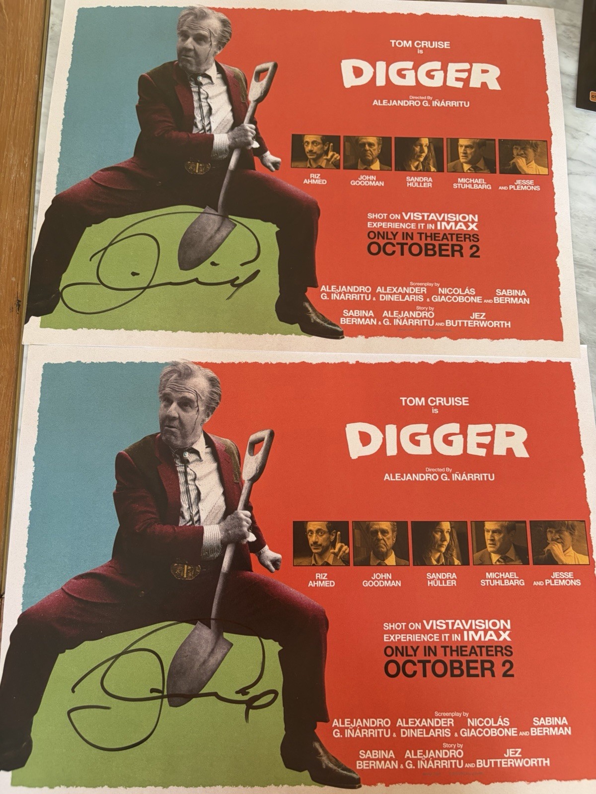Digger Tom Cruise Signed Poster From Premier RARE