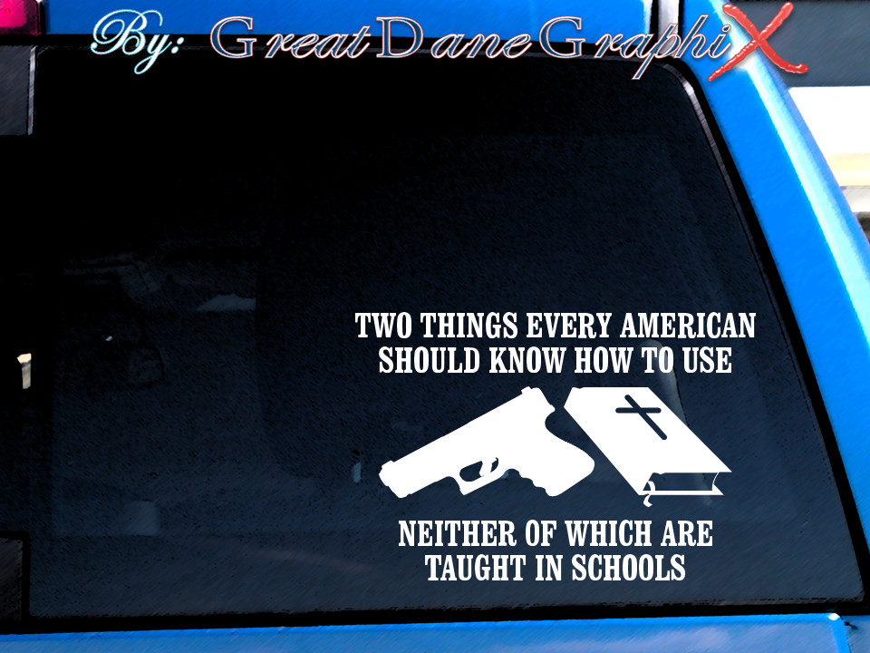 Two things Americans should know.. -Vinyl Decal Sticker -Color Choice -HIGH QLTY