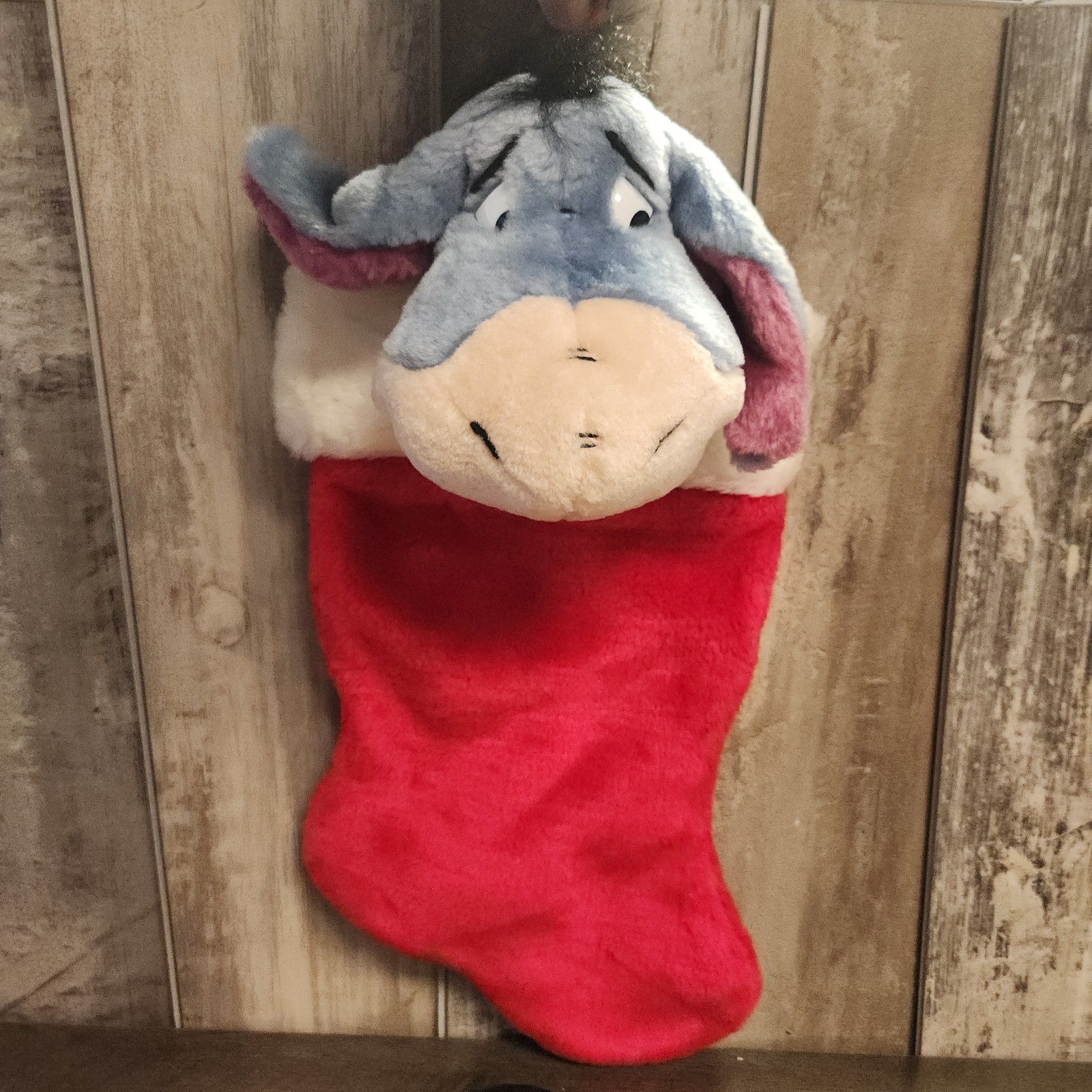 Disney Winnie the Pooh Eeyore Plush Christmas Stocking Holiday Decor Plush 90\'s