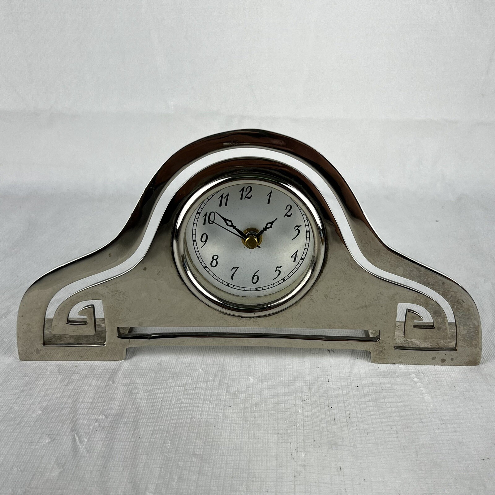 Department 56 Desk Clock Battery Operated Silver Color Tested Working 10 Inch