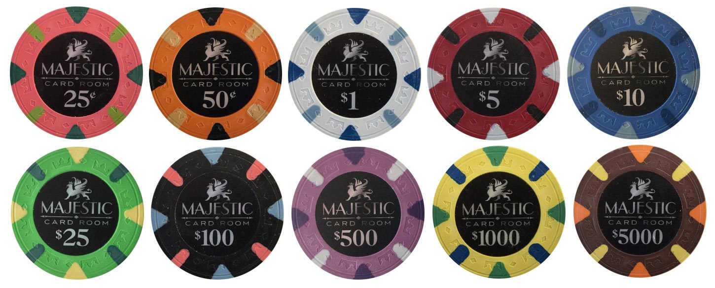 (10) MAJESTIC POKER CHIPS SAMPLE SET