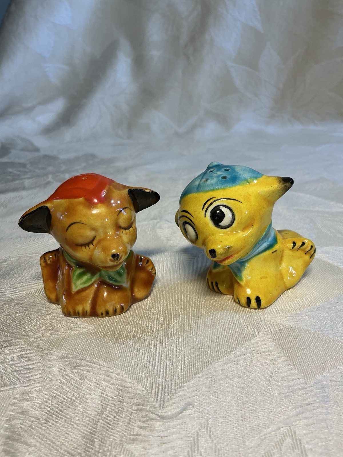 Vintage 1950s Anthropomorphic Dog Salt & Pepper Shakers Japan Kitsch Excellent