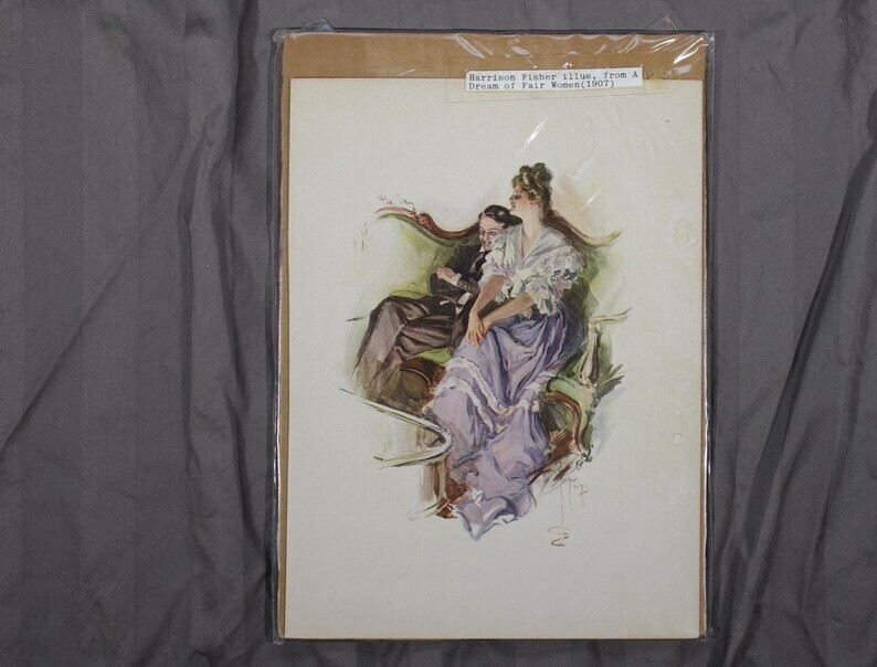 Harrison Fisher The Night of Love 1907 Art Nouveau Vintage Print