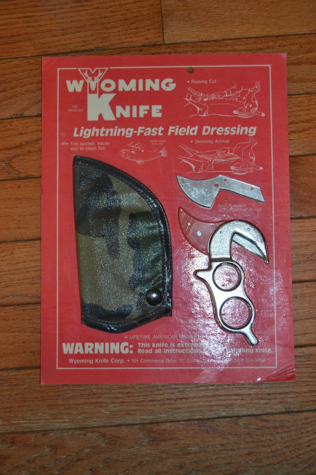 Vintage Wyoming Knife Lightning Fast Field Dressing Kit w/Sheath USA New Sealed
