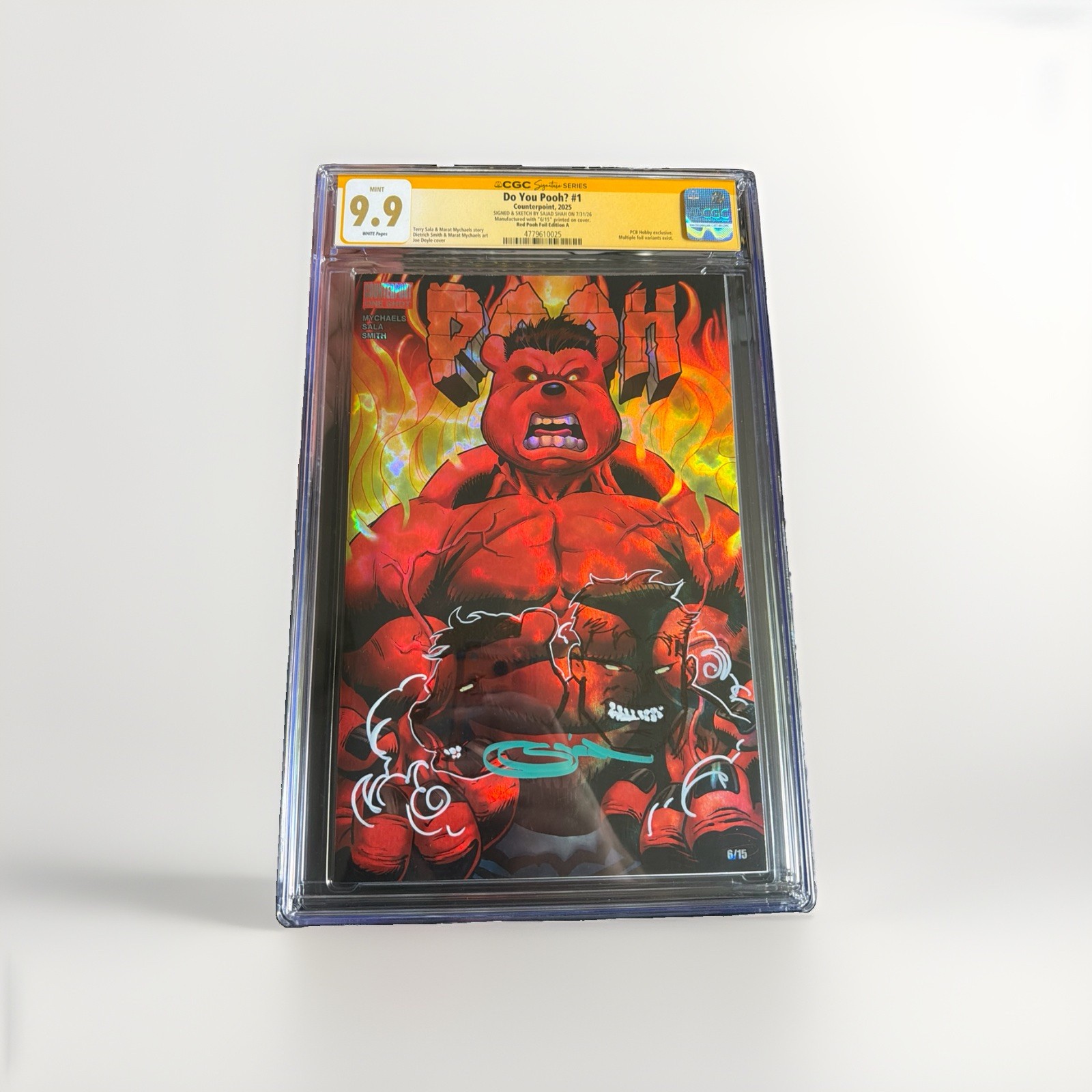 Do You Pooh?#1  Red Hulk CGC 9.9 Top Pop-Signed & 1-of-1 Sketched By Sajad Shah