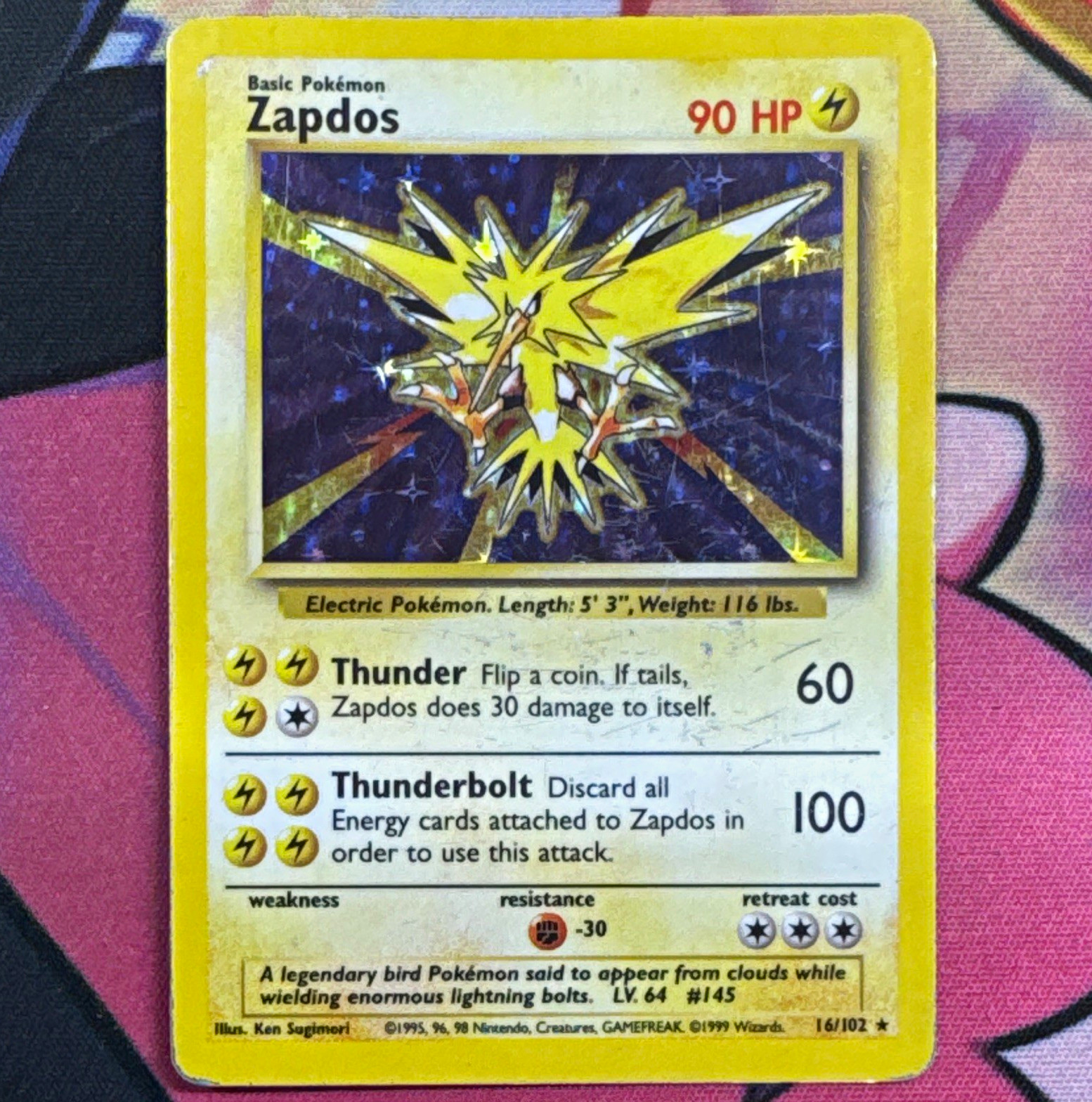 Pokémon Zapdos 16/102 Holo Base Set