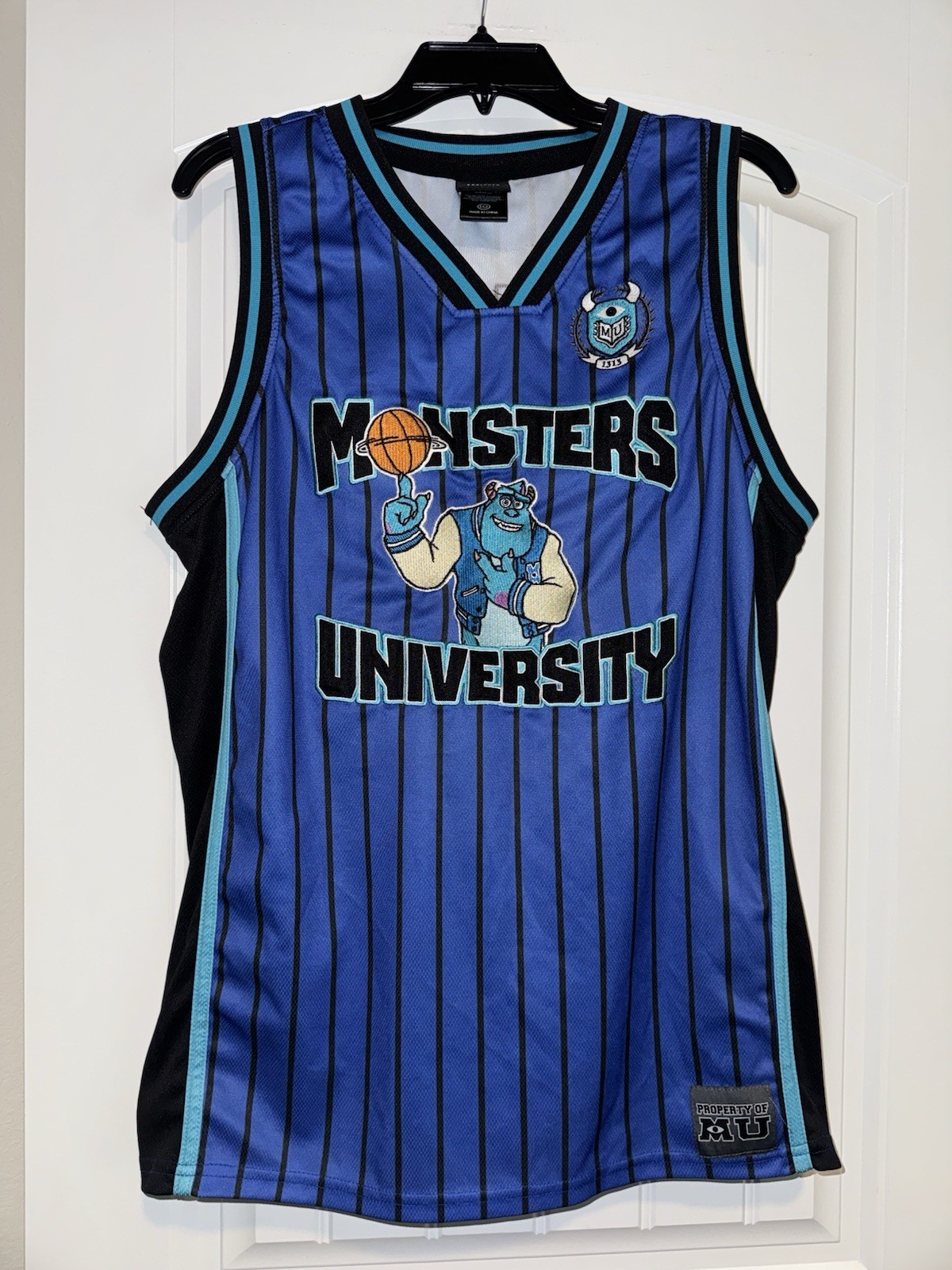 Disney Monsters University Blue Basketball Jersey Size Large V2