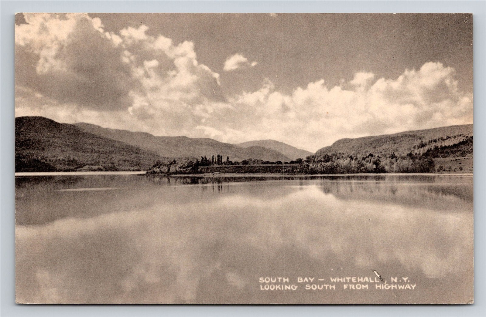 Whitehall New York South Bay View from Highway Old NY Postcard The Collotype Co.