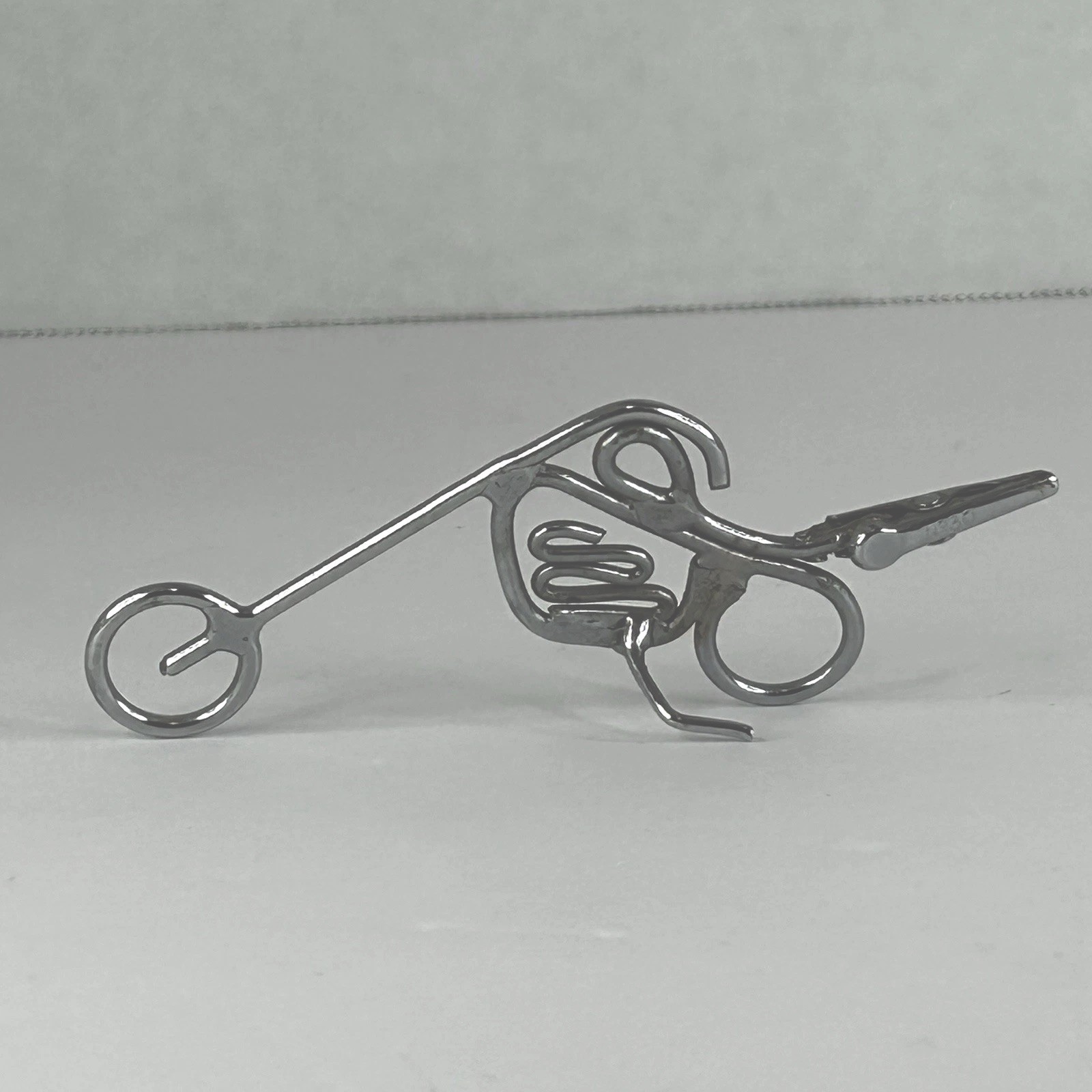 Vintage Motorcycle Shaped Tobacco Roach Clip c. 1970’s Chopper 4”