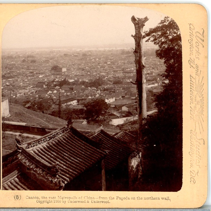 CHINA, Canton, The Vast Metropolis From The Pagoda--Underwood Stereoview L116