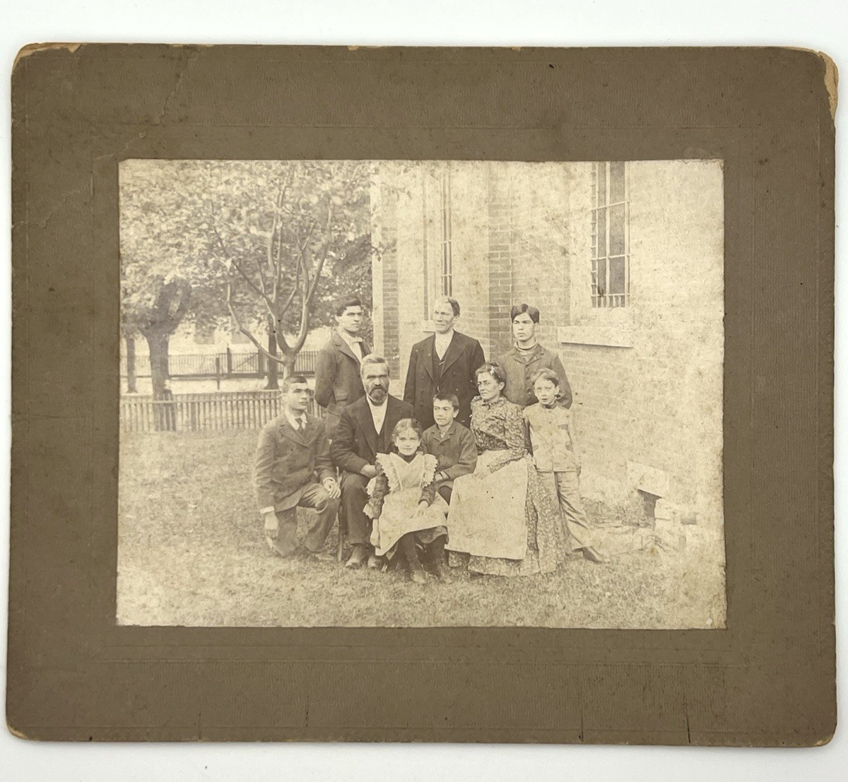 Antique Family Group Photograph Cabinet Card Early 20th Century.