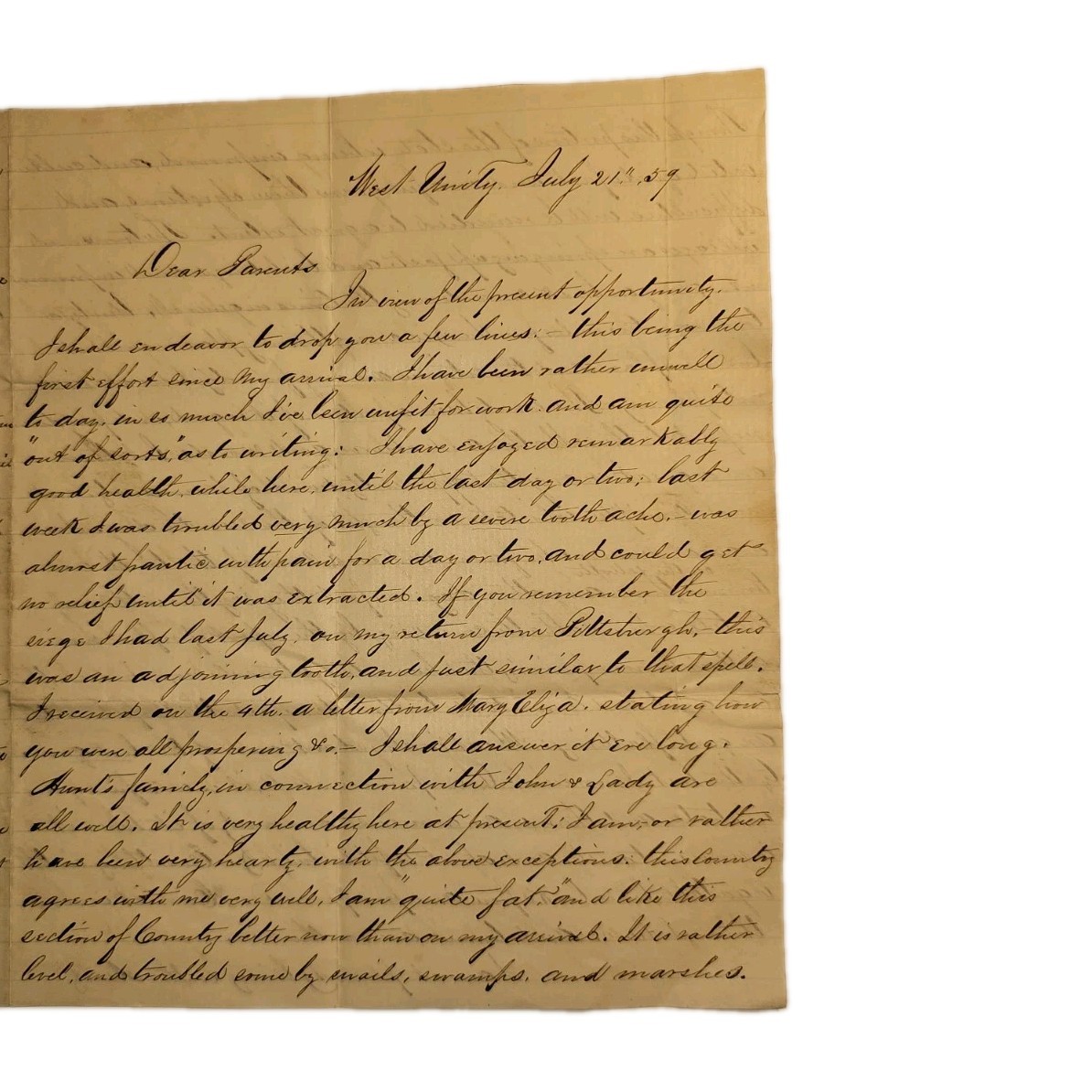 1859 James A. Kenney ALS West Unity Ohio Artist Cincinnati Domestic Violence