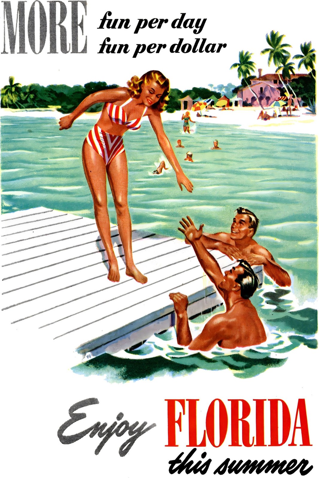🌴 Vintage Florida Travel Poster - Enjoy the Sunshine ☀️ 24x36” - 200gsm