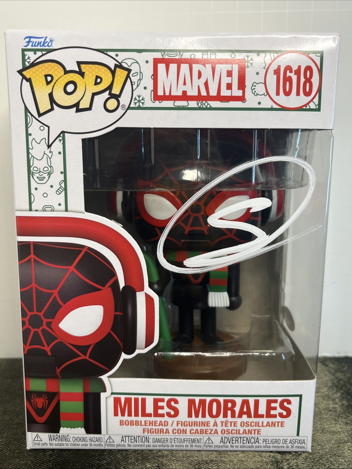 Spider-Man Shameik Moore Miles Morales Signed Funko Pop #1618 COA