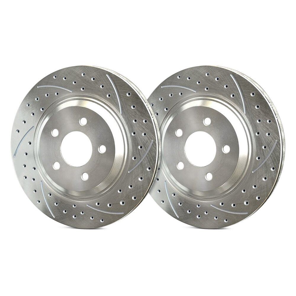 For Dodge Daytona 89-93 Double Drilled & Slotted 1-Piece Front Brake Rotors