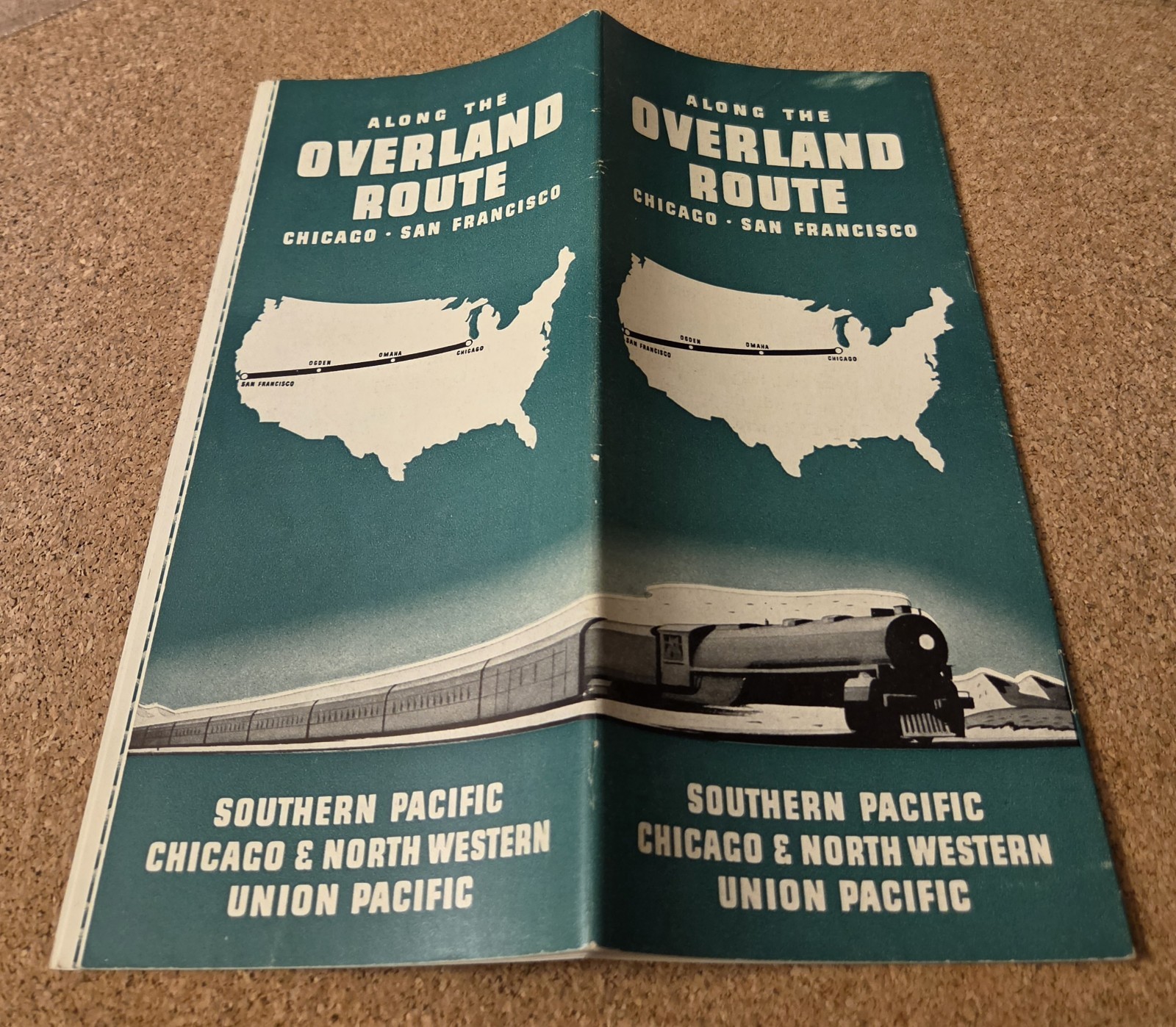1941 Southern Pacific Chicago & North Western Union Overland Route Brochure map