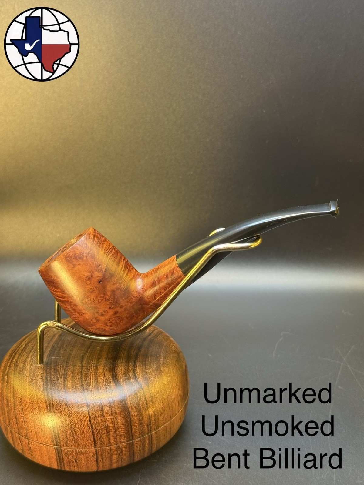Unmarked Unsmoked Bent Billiard Tobacco Pipe