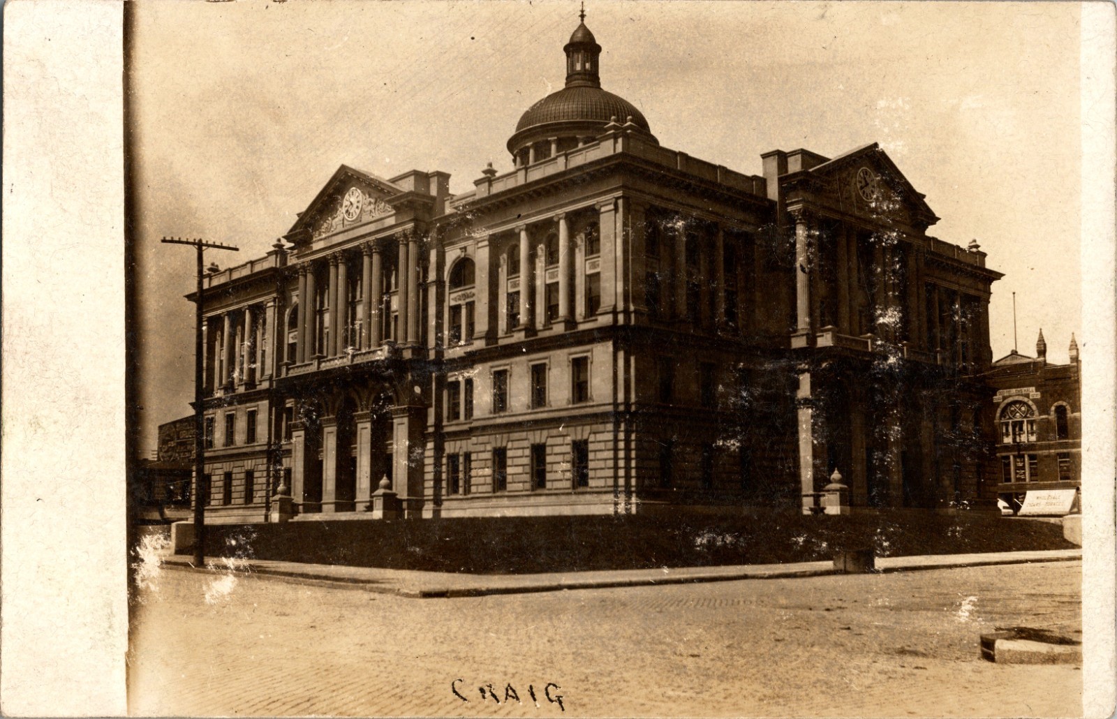 Huntington County Courthouse Indiana RPPC CYKO Real Photo Postcard c1910