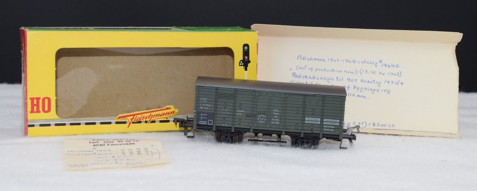 FLEISCHMANN HO 1464G WAGON TRAIN FREIGHT CAR MADE IN WEST GERMANY