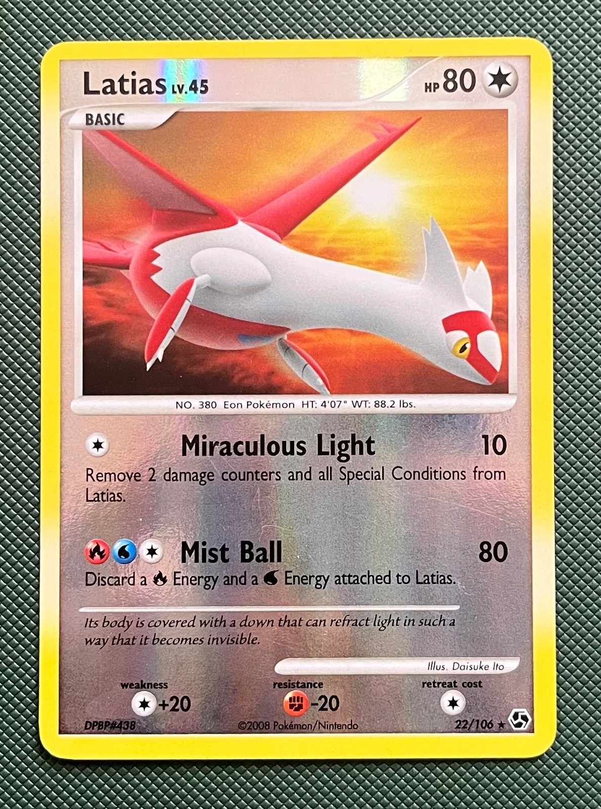 Latias 22/106 Reverse Holo Pokemon Great Encounters Near Mint