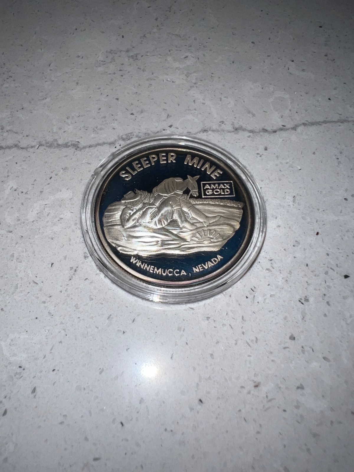 1995 Amax Gold Sleeper Mining Coin 1 Troy Ounce .999 Fine Silver