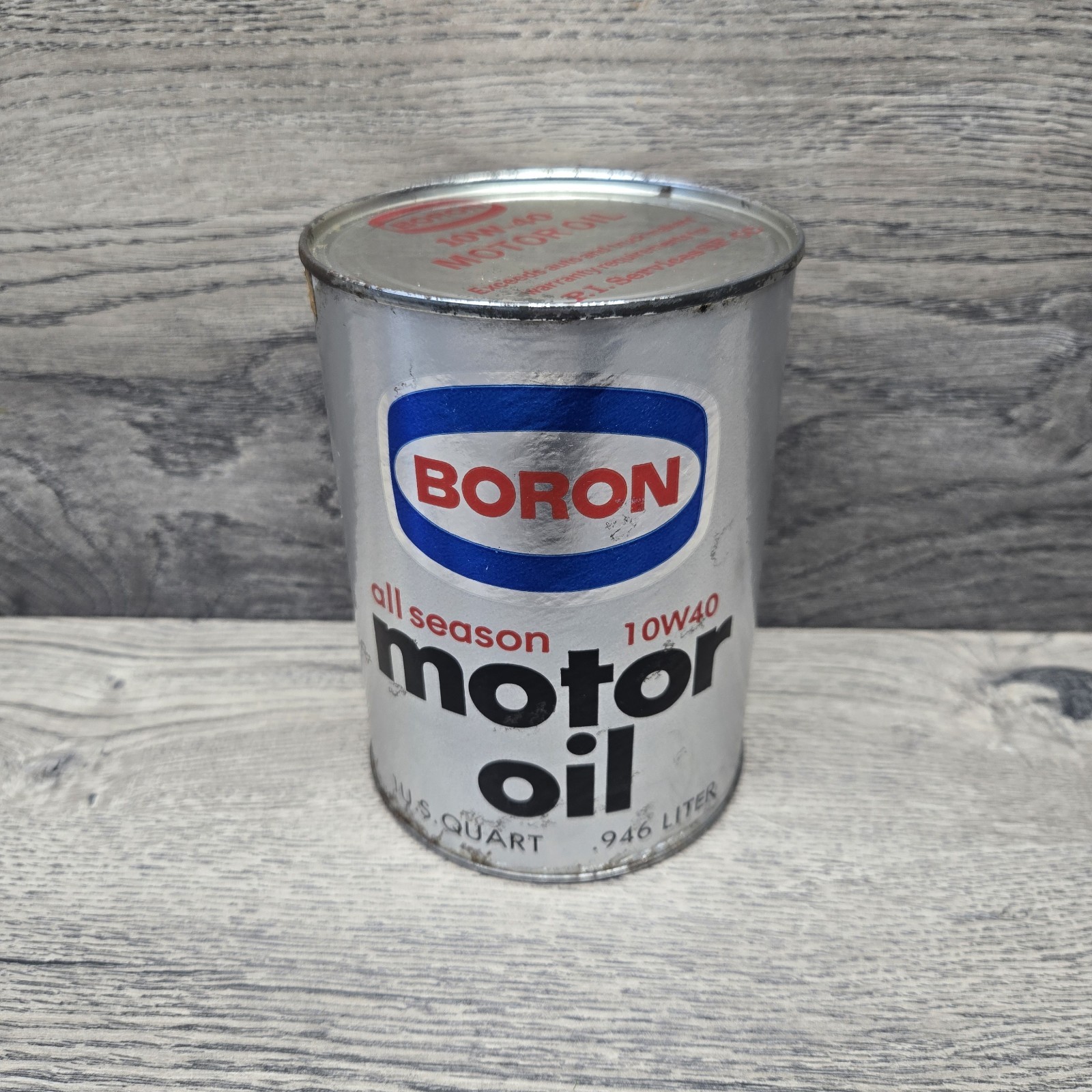 Vintage Boron Oil Co CHD Motor Oil 1 Quart Can Full Sohio Cleveland Ohio