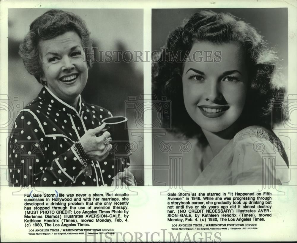1980 Press Photo Actress Gale Storm now and then - mjp39988